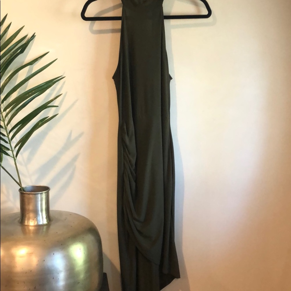 Lovely day green asymmetrical dress